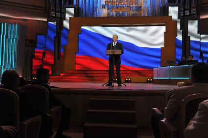 Торжественный вечер, посвященный Дню работника прокуратуры РФ. На снимке: председатель правительства РФ Владимир Путин. 12 января 2012 года.