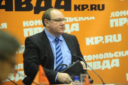 Сергей Шпилько - президент российского союза туриндустрии. Во время пресс-конференции в ИД КП. 19 января 2012.