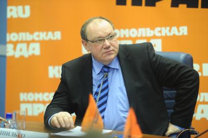 Сергей Шпилько - президент российского союза туриндустрии. Во время пресс-конференции в ИД КП. 19 января 2012.