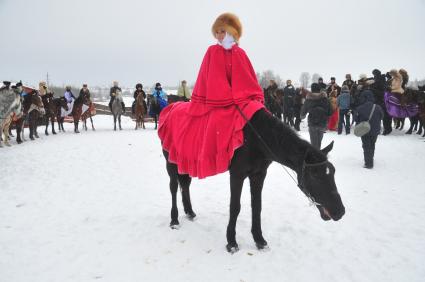 Реконструкция большой псовой охоты в Подмосковье. Можайск. 21 января 2012 года.