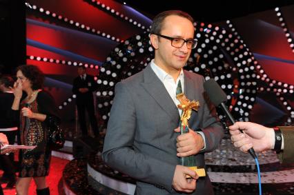 Вручение премии в области кинематографии ЗОЛОТОЙ ОРЕЛ-2011. На снимке: режиссер Андрей Звягинцев, получивший премию ЗОЛОТОЙ ОРЕЛ за фильм ЕЛЕНА. 27 января 2012 года.