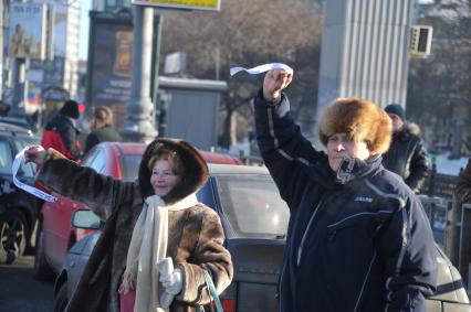 В Москве на Садовом кольце прошел автопробег  ЗА ЧЕСТНЫЕ ВЫБОРЫ. 29 января 2012