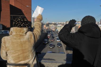 В Москве на Садовом кольце прошел автопробег  ЗА ЧЕСТНЫЕ ВЫБОРЫ. 29 января 2012