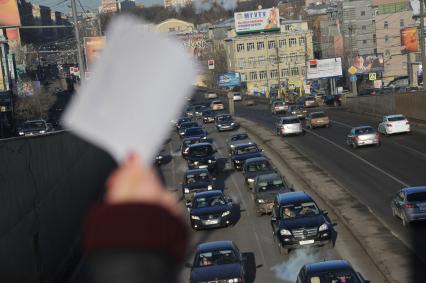 В Москве на Садовом кольце прошел автопробег  ЗА ЧЕСТНЫЕ ВЫБОРЫ. 29 января 2012