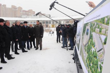 Мэр Москвы Сергей Собянин проинспектировал ход реконструкции стадиона ДИНАМО. 02 февраля 2012 года.