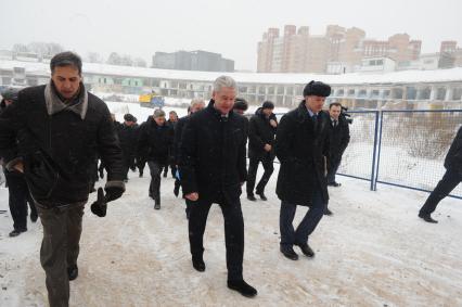 Мэр Москвы Сергей Собянин проинспектировал ход реконструкции стадиона ДИНАМО. 02 февраля 2012 года.