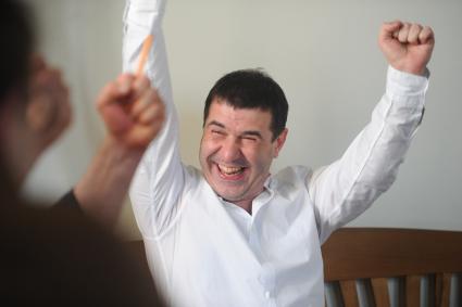 Театр `Школа современной пьесы`. На снимке: писатель, драматург и актер Евгений Гришковец.