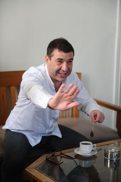 Театр `Школа современной пьесы`. На снимке: писатель, драматург и актер Евгений Гришковец.