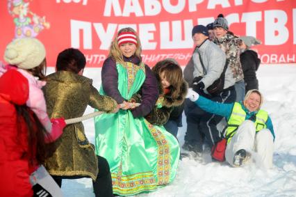 Бой подушками на веселой ярмарке, кубок мэра Москвы по лыжному туризму среди учащихся коррекционных школ города Москвы, 18 февраля 2012 года