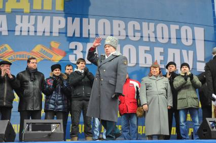 Москве.  Пушкинская площадь. Митинг в поддержку Жириновского. На снимке: лидер ЛДПР, депутат Государственной Думы Владимир Жириновский.