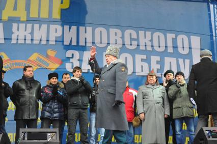 Москве.  Пушкинская площадь. Митинг в поддержку Жириновского. На снимке: лидер ЛДПР, депутат Государственной Думы Владимир Жириновский.