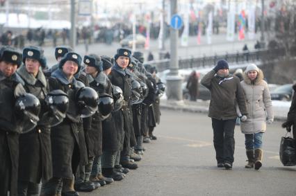 Усиление охраны правопорядка во время митинга  и шествия за честные выборы по Мосвкве, Москва, 4 февраля 2012 года