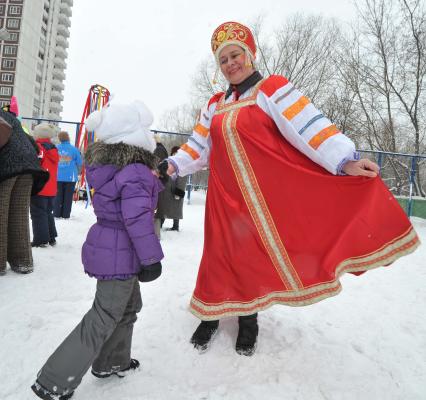 Празднование Масленицы.