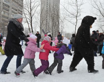 Празднование Масленицы.