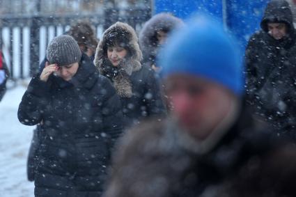 Снегопад в городе.