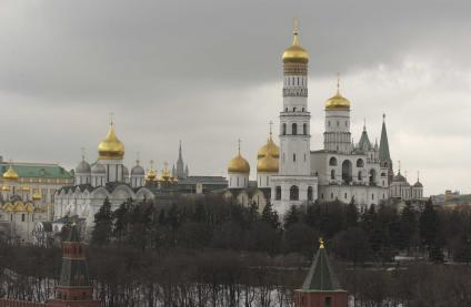 Вид на московский Кремль.