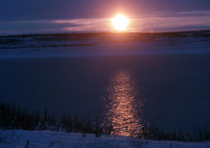 Закат на реке осеньб.