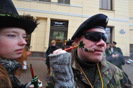 Старый Арбат. Парад в честь Дня Святого Патрика. На снимке: участники парада.