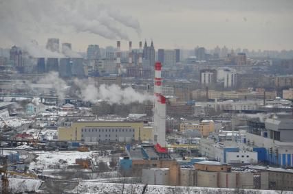 Московский международный деловой центр `Москва-Сити`. Вид сверху на Москву с одной из башен комплекса `Федерация`.