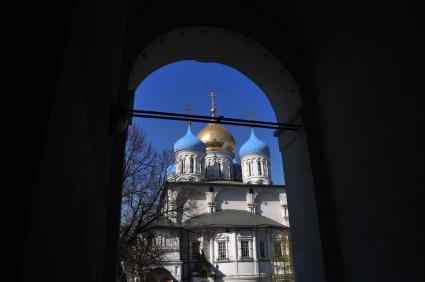 Новоспасский ставропигиальный мужской монастырь. На снимке: вид на Спасо-Преображенский собор.