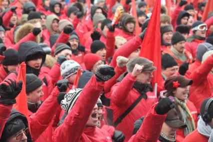 Митинг на ВВЦ организованный Сергеем Кургиняном и движением `Суть времени`. На снимке: участники митинга.