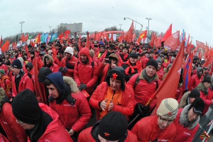 Митинг на ВВЦ организованный Сергеем Кургиняном и движением `Суть времени`. На снимке: участники митинга.