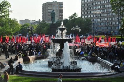 Митинг `В защиту семьи, Родины и веры` на Пушкинской площади. На снимке: участники митинга