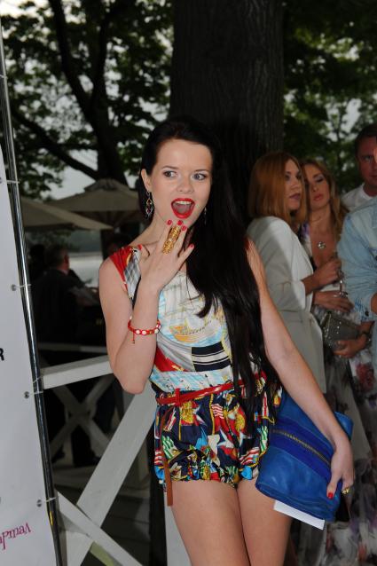 Церемонии вручения премии телеканала Fashion TV `Fashion Summer Awards 2012` в ресторане `Royal Bar`. На снимке: певица Елена Князева