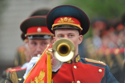 Парад на Красной площади, посвященный 67-й годовщине Победы в Великой Отечественной войне. На снимке: военный оркестр.