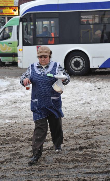 Снег в городе