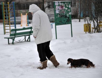 Снег в городе