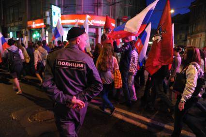 Поклонная гора. День памяти и скорби павших в Великой Отечественной войне.  На снимке: шествие людей с акции посвященной первому дню войны.