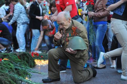 День памяти и скорби павших в Великой Отечественной войне.  На снимке: ветеран в орденах и медалях.