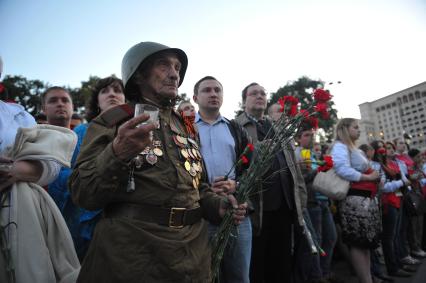 День памяти и скорби павших в Великой Отечественной войне.  На снимке: ветеран в орденах и медалях.