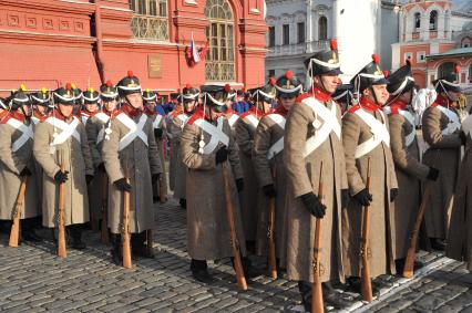 Красная площадь. Генеральная репетиция торжественного марша, посвященного параду войск на Красной площади 7 ноября 1941 года.