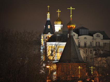 Ночной вид Москвы.