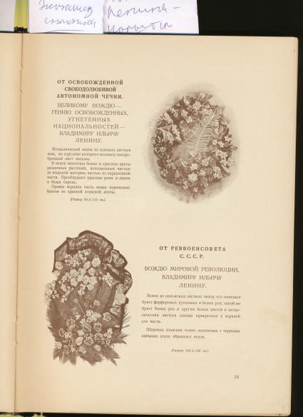 Репродукция книги, посвященной похоронам Ленина.