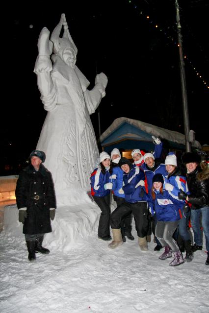 Празднование старого нового года на улицах Барнаула.