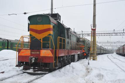 Вагонное депо. На снимке: тепловоз ЧМЭ3.