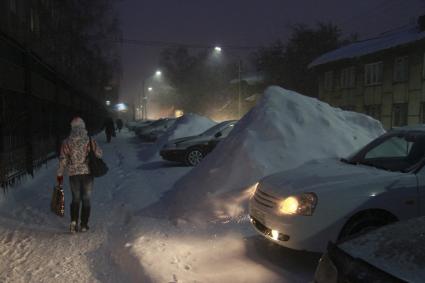 Метель в Барнауле.