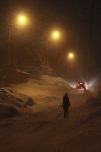 Метель в Барнауле.