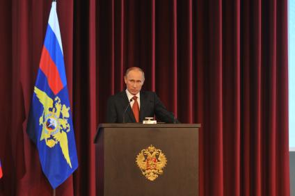 Расширенное заседание коллегии МВД России. На снимке: президент РФ Владимир Путин