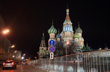 Собор Василия Блаженного ночью.