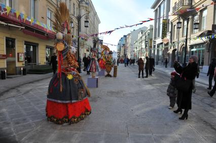 Открытие городского Масленичного фестиваля в Камергерском переулке.