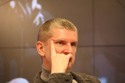 Пресс-конференциЯ в РИА Новости. На снимке: директор музыального вещания Первого канала Юрий Аксюта