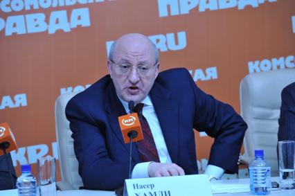 ИД `Комсомольская правда`. Пресс-центр. На снимке: председатель Управления по развитию туризма Арабской Республики Египет Насер Хамди.