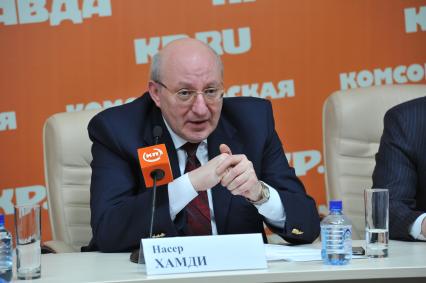 ИД `Комсомольская правда`. Пресс-центр. На снимке: председатель Управления по развитию туризма Арабской Республики Египет Насер Хамди.