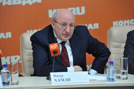 ИД `Комсомольская правда`. Пресс-центр. На снимке: председатель Управления по развитию туризма Арабской Республики Египет Насер Хамди.