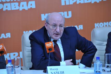 ИД `Комсомольская правда`. Пресс-центр. На снимке: председатель Управления по развитию туризма Арабской Республики Египет Насер Хамди.