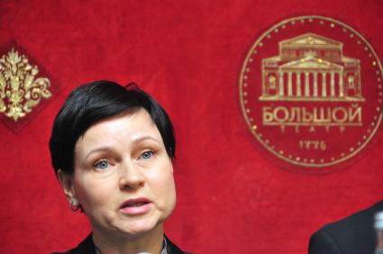 ГАБТ. Пресс-конференция, посвященная фестивалю балета `Век „Весны священной` -  век модернизма` . На снимке:  хореограф-постановщик балета `Весна священная` Татьяна Баганова